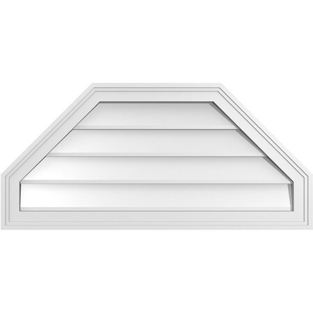 Ekena Millwork Octagonal Top Surface Mount PVC Gable Vent w/ 2"W x 1-1/2"P Brickmould Frame, 34"W x 16"H GVPOT34X1602SN